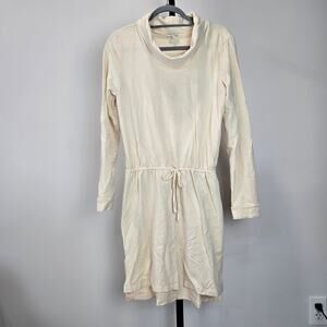 Splendid Long Sleeve Sweater Dress Funnel Neck Cream Minimalist Soft‎ Large